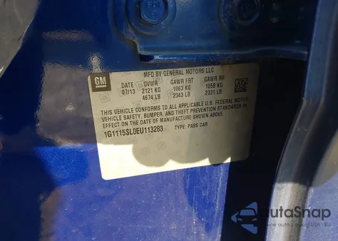 2014 Chevrolet Impala 1Lt from USA, damaged, VIN 1G1115SL0EU113283